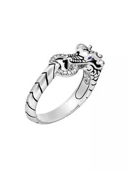 John Hardy | Legends Naga Sterling Silver, Diamond Pavé & Blue Sapphire Dragon Head Ring,商家Saks Fifth Avenue,价格¥3659