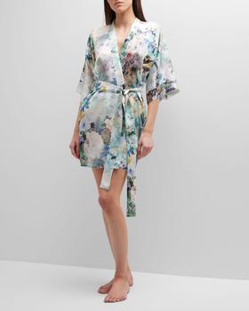 商品Christine Lingerie | Enchanted Short Floral-Print Silk Robe,商家Neiman Marcus,价格¥3220图片