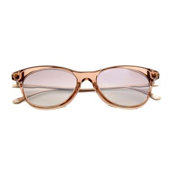 product Tom Ford Shiny Light Brown & Brown Mirror Cat Sunglasses FT0662-5345G image