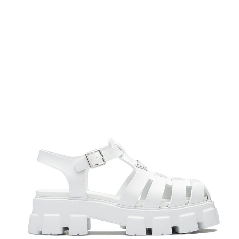 Prada | 【预售3-7天】PRADA/普拉达 22年春夏新款 男士白色皮革厚底渔夫凉鞋2X3083_3LKK_F0009商品图片,7.9折, 包邮包税