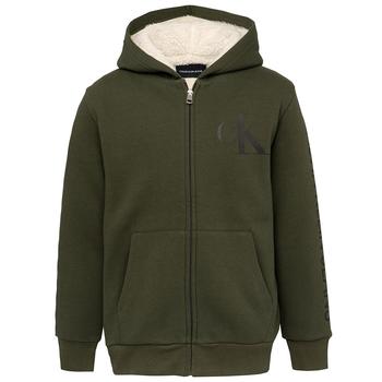 商品Calvin Klein | Big Boys Monogram Duo Sherpa Lined Full Zip Sweatshirt,商家Macy's,价格¥226图片