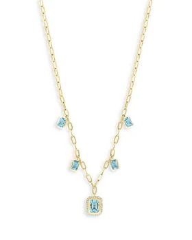 Bloomingdale's | Sky Blue Topaz & Diamond Dangle Pendant Necklace in 14K Yellow Gold, 18",商家Bloomingdale's,价格¥35916