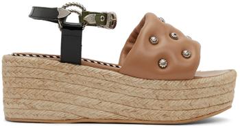 product SSENSE Exclusive Beige Studded Platform Sandals image