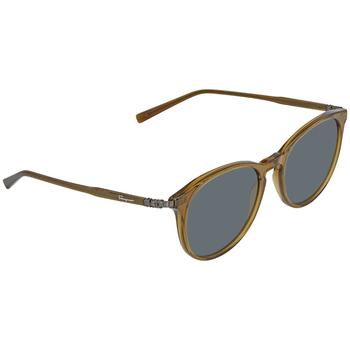 墨镜男好不好, Salvatore Ferragamo | Grey Round Mens Sunglasses SF911S 322 53商品图片 2.6折