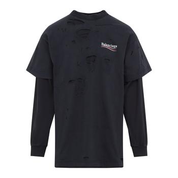 トップス balenciaga HEAVY L T-SHIRT Balenciaga Men's Heavy Metal Long Sleeve T Shirt Oversized
