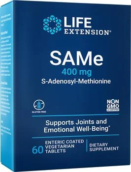 Life Extension | Life Extension SAMe, 60 vegetarian tablets - 400 mg (400 mg, 60 enteric-coated vegetarian tablets),商家Life Extension,价格¥415