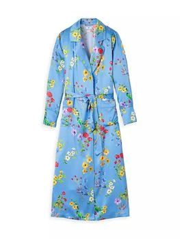 Petite Plume | Mulberry Silk Botanical Robe,商家Saks Fifth Avenue,价格¥1998