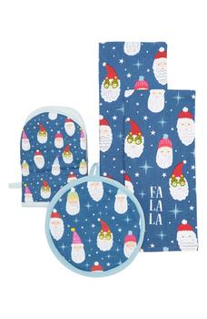 商品Bright Santas Kitchen Towels & Pot Holders 4-Piece Set,商家Nordstrom Rack,价格¥110图片