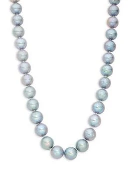 推荐14K White Gold & 11-12mm Round Grey Cultured Freshwater Pearl Necklace商品