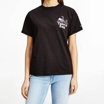 推荐Tommy Jeans Women's Tjw Relaxed Philosot-Shirt - Black商品