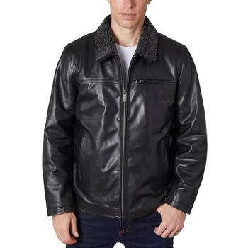 Perry Ellis | Men's Zipper Leather Jacket,商家Macy's,价格¥4453