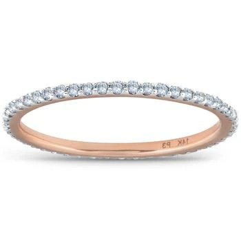 3/8ct Diamond Eternity Ring 14k Rose Gold Womens Stackable Wedding Band