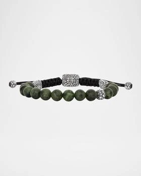 John Varvatos | Men's Snakeskin Sterling Silver Jade Beaded Bracelet,商家Neiman Marcus,价格¥7634