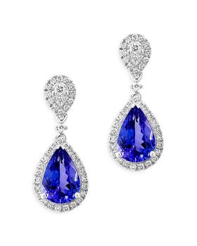 商品Bloomingdale's | Tanzanite & Diamond Pear Drop Earrings in 14K White Gold - 100% Exclusive,商家Bloomingdale's,价格¥16194图片