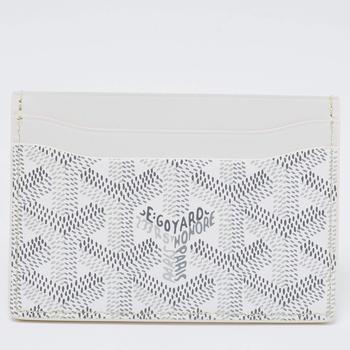 推荐Goyard White Goyardine Coated Canvas and Leather Saint Sulpice Card Holder商品