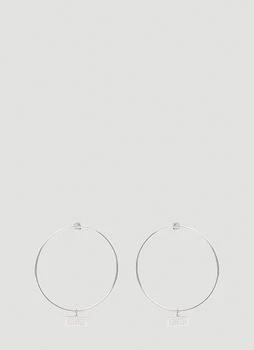 推荐Numerical Logo Plaque Hoop Earrings商品