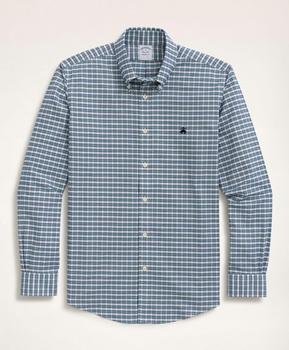 Stretch Regent Regular-Fit Sport Shirt, Non-Iron Mini-Check Oxford Button Down Collar