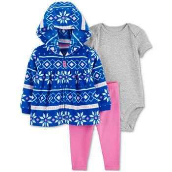 Carter's | Baby Girls Fair Isle Little Cardigan, Bodysuit and Pants, 3 Piece Set 5折