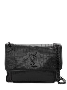 ysl包评价, Yves Saint Laurent | Medium Niki Croc Embossed Leather Bag商品图片 
