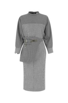Fendi | Fendi Houndstooth Patterned Belted Tailored Dress商品图片,8折×额外9折, 额外九折