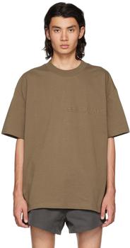Essentials | Brown Flocked T-Shirt商品图片 7折