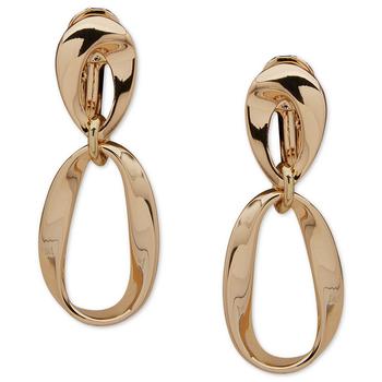 Anne Klein | Gold-Tone Polished Open Drop Earrings商品图片,