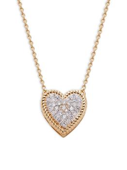 商品14K Yellow Gold & 0.27 TCW Diamond Heart Pendant Necklace图片