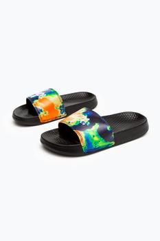 商品HYPE FOOTWEAR | HYPE KIDS UNISEX MULTI HEAT CLOUDS SCRIPT SLIDERS,商家JustHype,价格¥45图片