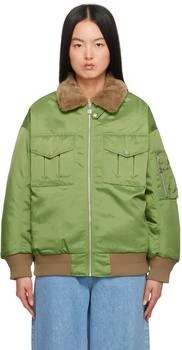 推荐Green Zip Bomber Jacket商品