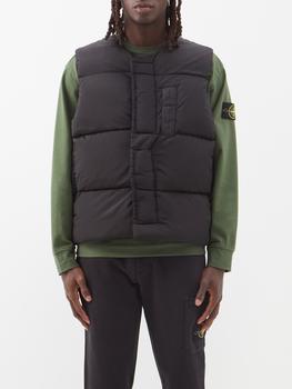 stone island羽绒服, Stone Island | Logo-patch nylon down gilet商品图片 