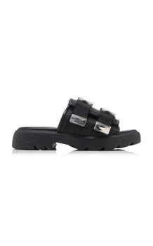 推荐Bottega Veneta - Flash Buckled Leather and Rubber Sandals - Black - IT 40 - Moda Operandi商品