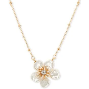 推荐Gold-Tone Crystal Flower Pendant Necklace, 16" + 3" extender商品