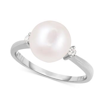 商品Macy's | Cultured Freshwater Pearl (9 mm) & Diamond Accent Ring in 14k White Gold,商家Macy's,价格¥2248图片