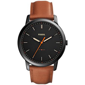 Fossil | Men's The Minimalist Brown Leather Strap Watch 44mm FS5305商品图片,7折