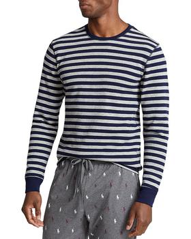 Ralph Lauren | Cotton Blend Waffle Knit Stripe Long Sleeve Sleep Tee商品图片,