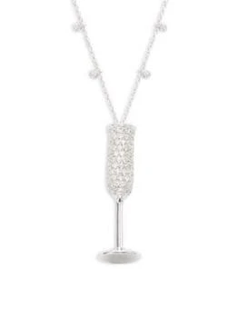推荐18K White Gold & 1.04 TCW DiamondChampagne Flute Necklace商品