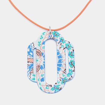 推荐Hermès L'email Imprime Printed Enamel Attelage Pendant Necklace商品