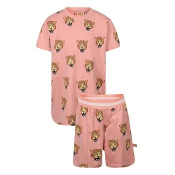推荐Leopards print t shirt and shorts set in pink商品