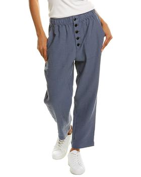 Madewell | Madewell High-Rise Tapered Button Front Linen-Blend Pant商品图片,4.6折