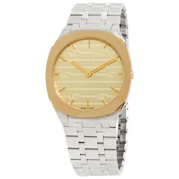 [二手商品] Gucci | Pre-owned Gucci 25H Gold Dial Ladies Watch YA163403商品图片,6.2折