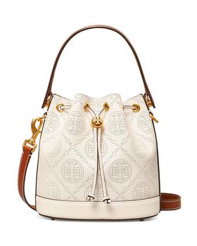 tory burch水桶包, Tory Burch | T Monogram Perforated Bucket Crossbody商品图片 独家减免邮费