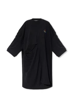 推荐Vivienne Westwood Orb-Embroidered Cut-Out Crewneck Longline T-Shirt商品