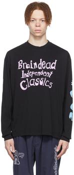 Brain Dead | Black Cotton Long Sleeve  T-Shirt商品图片,独家减免邮费