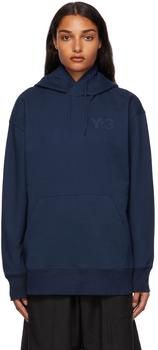 Y-3 | Navy Classic Chest Logo Hoodie商品图片,5.8折