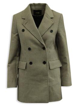 maje外套, [二手商品] Maje | Maje Goldie Double-Breasted Houndstooth Coat In Brown Polyester商品图片 