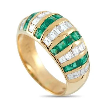 LB Exclusive | 18K Yellow Gold 1.07ct Diamond and Emerald Ring MF44-101725,商家Premium Outlets,价格¥13944