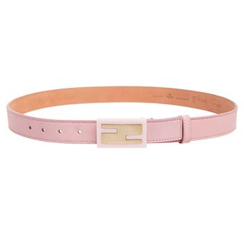 芬迪腰带好用吗, [二手商品] Fendi | Fendi Pink Leather FF Logo Belt 95CM商品图片 6.1折, 满1件减$100, 满减
