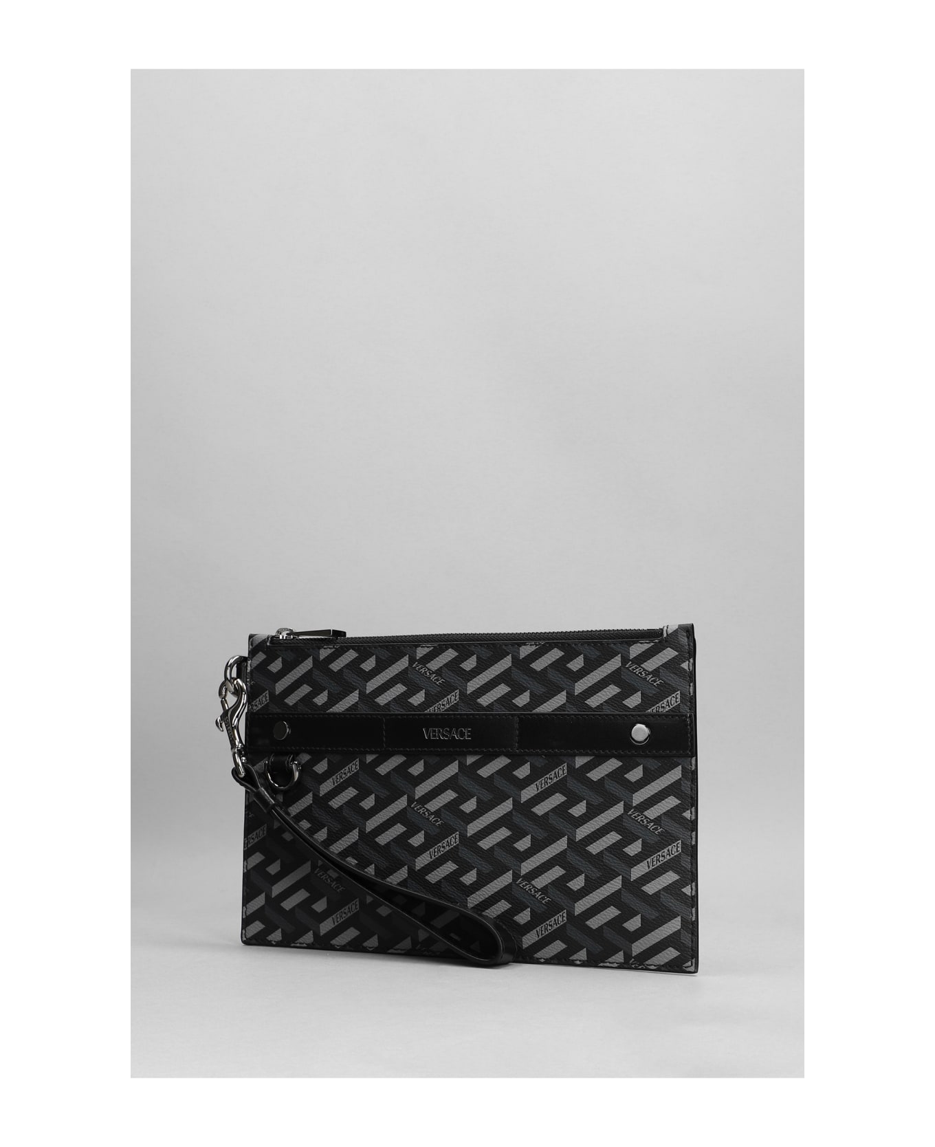 范思哲男包, Versace | VERSACE 男士黑色帆布手拿包 1002926-1A01444-5B05E商品图片 独家减免邮费