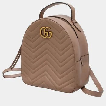 [二手商品] Gucci | Gucci Beige Leather GG Marmont Backpack 