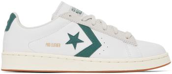 Converse | White & Green Leather Pro Low-Top Sneakers商品图片,独家减免邮费
